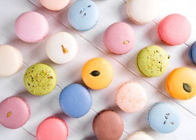 Colorful french macarons