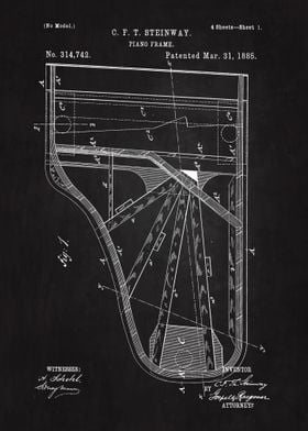 1885 Piano Frame Patent 