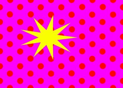 Yellow Star on Red Dots