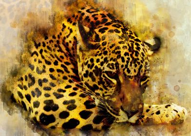 Leopard in Watercolour