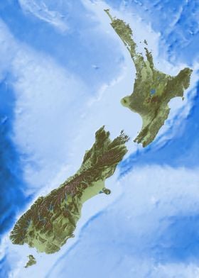 New Zealand Relief Map