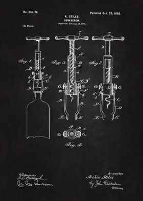 1898 Corkscrew Patent Art