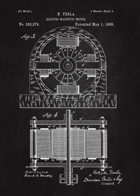 1888 Tesla Motor Patent