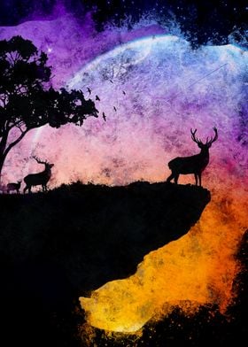 The Deer with moon