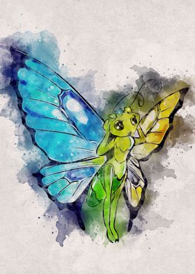 butterfly on watercolor