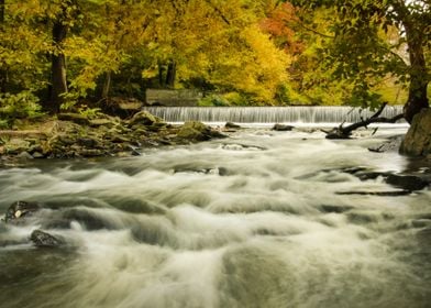 Waterfalls Autumn Leaves