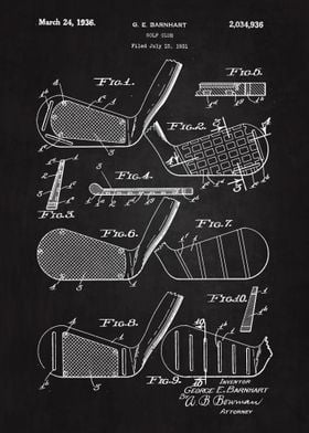 1936 Golf Club Patent 