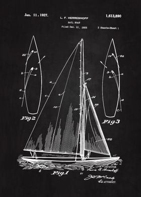 1927 Sailboat Patent Art