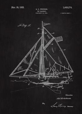 1923 Toy Sailboat Patent 