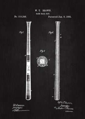 1885 Baseball Bat Patent