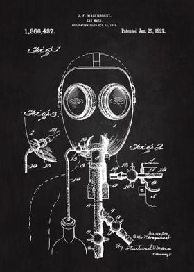 1921 Gas Mask Patent Art