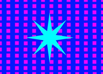 Blue Star on Purple Square