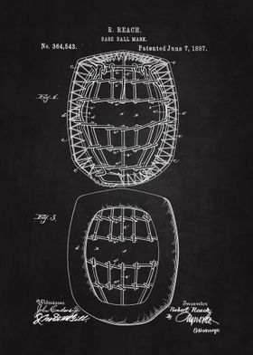 1887 Baseball Mask Patent