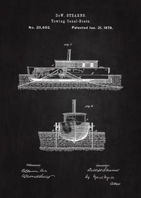 1879 Towing Canal Boat Art