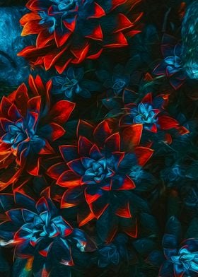 Blue and Red Plants