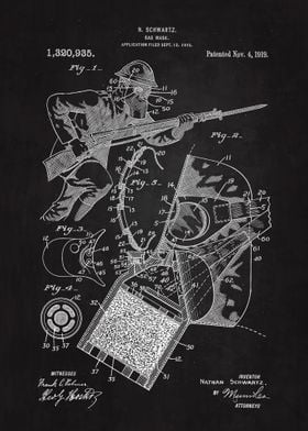 1919 Gas Mask Patent 