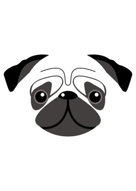 Pug Dog Face