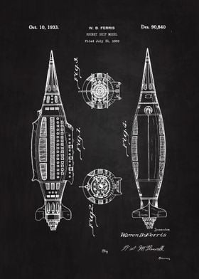 1933 Rocket Ship Patent