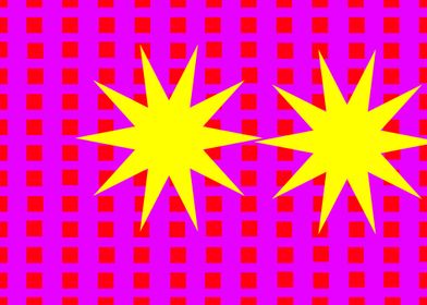 Two Yellow Stars onSquares