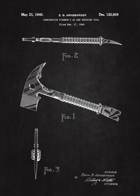 1940 Fireman Ax Patent Art