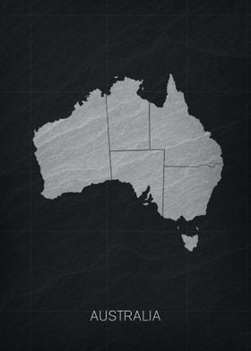 Australia Map Modern Slate