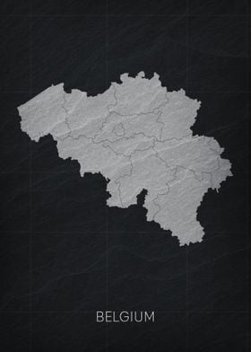 Belgium Map Modern Slate