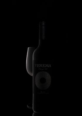 Dark style wine bottle