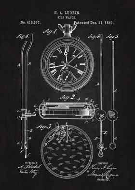 1889 Stop Watch Patent