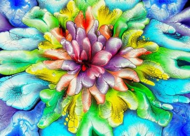  Rainbow reverse flower 