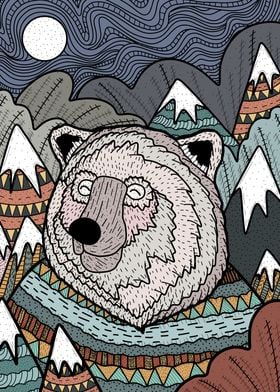 Winter mountain bear