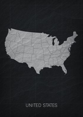 USA Map Modern Slate