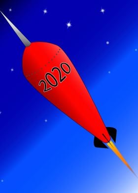 Happy 2020 New Year Rocket