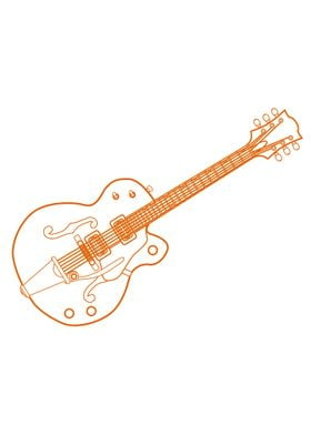 Orange Drawing Guitar