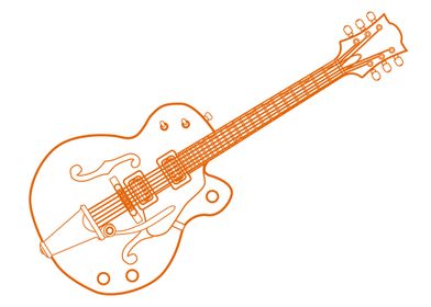 Orange Drawing Guitar