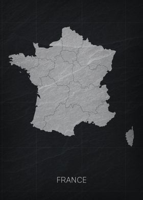 France Map Modern Slate