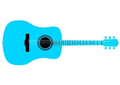 Blue Acoustic Guitar