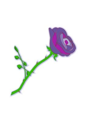 Cartoon Purple Rose