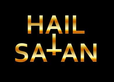 Hail Satan Golden cross