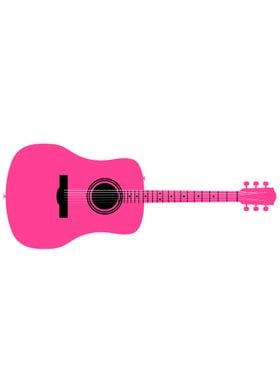 Pink Acoustic Guitar