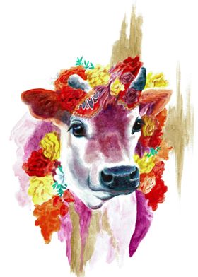 Pink Yoga Cow