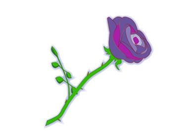 Cartoon Purple Rose