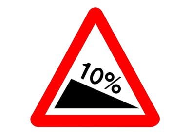 10 Percent Incline Sign