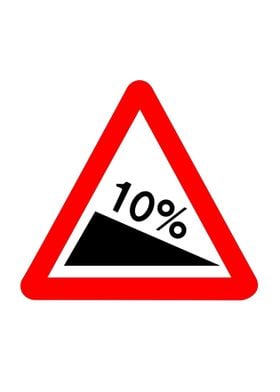 10 Percent Incline Sign