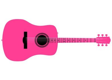 Pink Acoustic Guitar