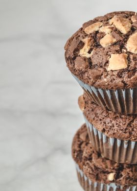 Close up of stacked chocol