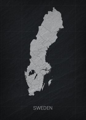 Sweden Map Modern Slate