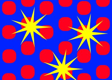 Three Yellow Stars on Blue