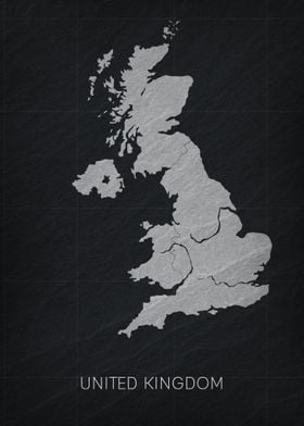 UK Map Modern Slate