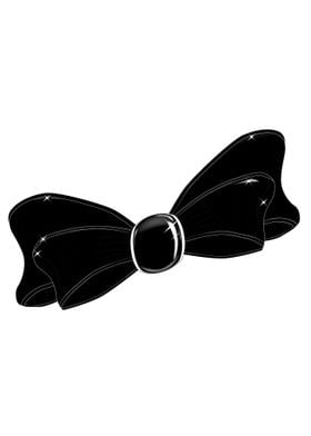 Black Satin Bow