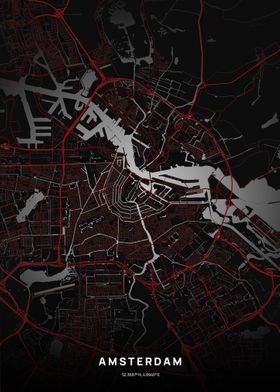 Amsterdam Red City Map